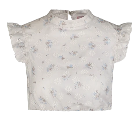 Dirndlbluse, Spieth & Wensky, Halina, Flügelärmel, blau